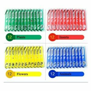 48pc 12 Pieces/box Plastic Prepared Microscope Slides Of Animals Insects Plants