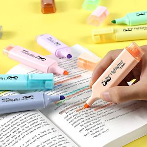 Chisel Tip Pastel Highlighters Chisel Tip Assorted Colors Fast Dry No Smear High