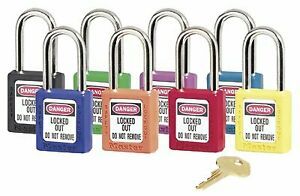 Master Lock 470-410GRN 6 Pin Green Safety Lock-Out Padlock Keyed Different,