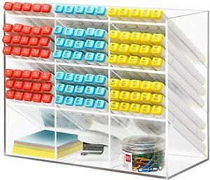 Clear Pen Organizer Storage, Acrylic Desk Organizer with 12 Compartments