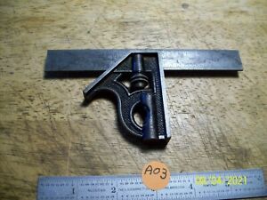 L.S.S. Starrett 6&#034; Combination Square Head 4 Grad. Scale G.U.C.