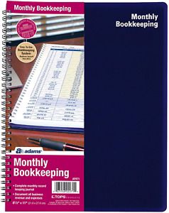 Adams Bookkeeping Record Book, Monthly Format, 8.5 x 11 Inches, White (AFR71)