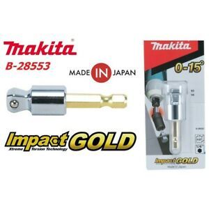 New MAKITA B-28553 Impact Driver Tilt Socket Adaptor 1/4&#034; Hex 1/2&#034; Square Drive