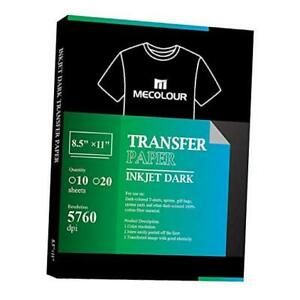 Inkjet Iron On Transfer Paper for Fabric 8.5x11”A4 for T 10 Sheets Dark