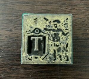 Rare Vintage Printing Letterpress Printers Block Type Letter T