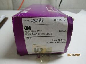 MMM 83295 Regalite Resin Bond Cloth Belt 3x23-3/4 120 Grit (5 Pack)