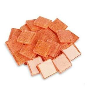 200g Mosaic Tile, Glass Tiles for Home Decoration Crafts Supply -3/4 Orange