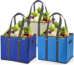 Reusable Grocery Bags Shopping Bags Grocery Tote Bag with Reinforced Bottom
