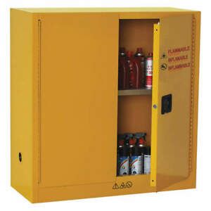 CONDOR 42X499 Flammable Safety Cabinet,30 Gal.,Yellow