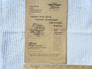 Instructions for Lauson 4 Cycle Gasoline Engine Tecumseh Products Co