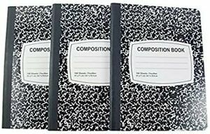 Jot Marble Composition Books 3 Pack (100 Sheets Each) 93/4x71/2 inch/24.7x19.0cm