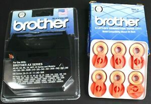 2 - PACK Brother Typewriter AX Series 1230 Ribbons &amp; 6 - Correction Tapes