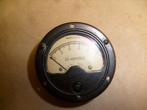 VTG Radio Panel Mini Meter MBMFG. DC Amperes Center Scale   0-1