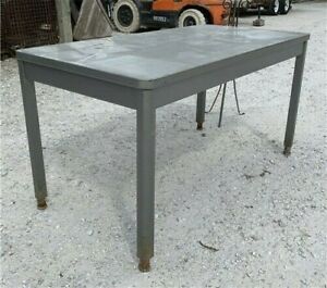 Vintage Metal Tanker Table/Desk, Mid Century Desk, Industrial, Office Desk, D,