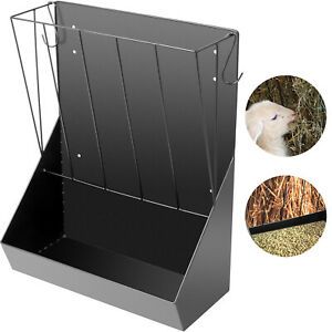 Wall Mount Hay Rack Feeder Livestock Combo Feeder Bunk Horse Goat Pasture Feeder