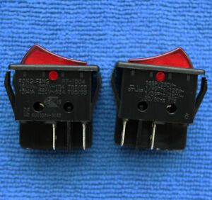 1pcs RF-1004 Rocker Switch Black 4 Pins 2 Positions 16A 250VAC Light Red NEW