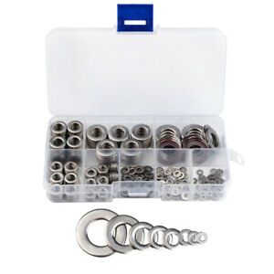 New 360PC Stainless Steel Flat Spring Washers Assortment Steel Lock Washer Set