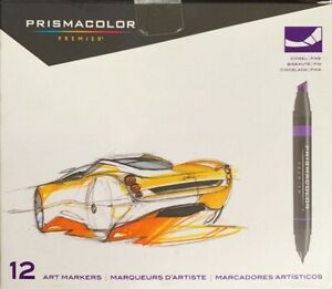 Prismacolor Premier Art Marker Set Double Ended Chisel and Fine Point Tip 12CT