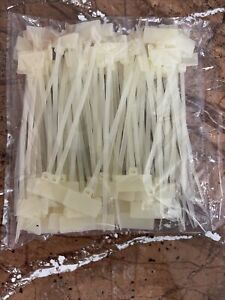 4” Horizontal ID Ties 100 count New Off White .10&#034; Width Cable Wires Shop Tools