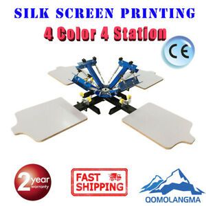 4 Color 4 Station Silk Screen Printing Press Machine T-shirt Textile Printer
