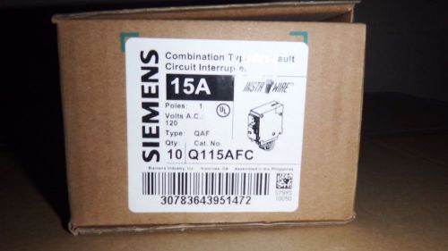 10 Brand New Siemens Q115AFC  Combination Arc Fault Circuit Breaker