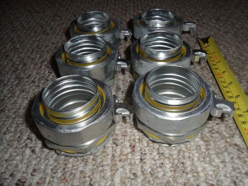 CROUSE-HINDS LT200G STRAIGHT MALE 2&#034; CONNECTOR with Aluminum ground New Lot of 6