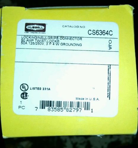 New hubbell cs6364c twist lock 50 amp 125/250 vac connector for sale