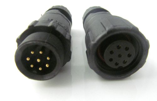 1set ip68 8 pin waterproof plug male and female connector socket for sale