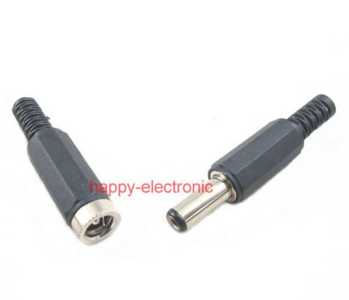 10set(20pcs) 2.1x5.5mm dc power female + male plug jack connector socket adapter for sale