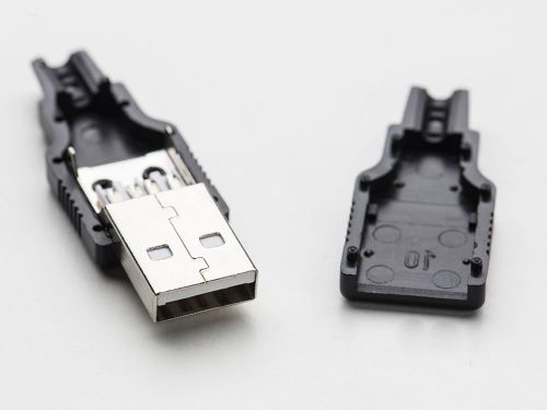 2pcs usb type a male diy connector plug jack cable wire replacement w/ shell for sale