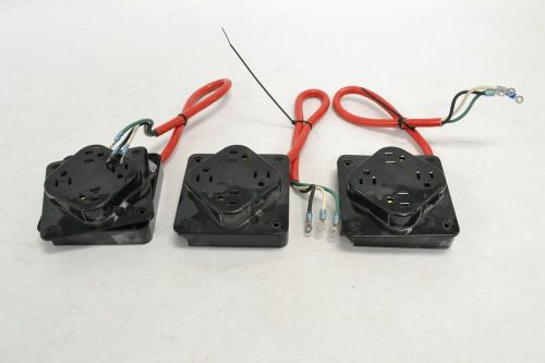 Lot 3 bryant 4 plug power outlet receptacle 15a amp 125v-ac 3 prong b254336 for sale