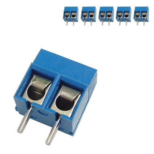 5 pcs 5mm pitch 300v 16a 2p poles pcb screw terminal block connector blue for sale