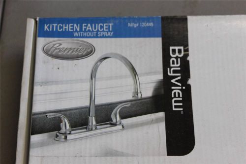 Kitchen Faucet Chrome  2 Lever Handles Gooseneck Premier Bayview New Open Box