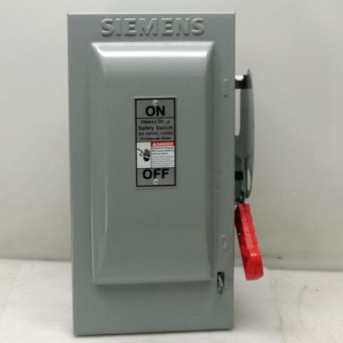 New siemens hf361 heavy duty fused disconnect safety switch 30 amp 600 vac 3p for sale