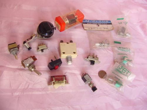 VINTAGE COLLECTION OF ELECTRONIC SWITCHES BIG ASSORTED LOT DIFFERENT NAMES NR