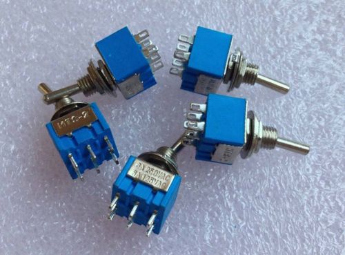 New Switch SPDT Mini Toggle Switch ON-OFF-ON 6 Pin 3A 250VAC 6A 125VAC 10PCS