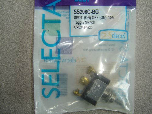 SS206C-BG Selecta Toggle Switch SPDT 125v-15a / 250v-10amp (ON)-OFF-(ON) NOS