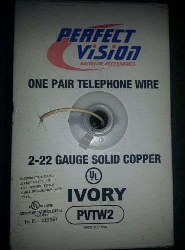 Box of 960 ft Perfect Vision Telephone Wire~22 Gauge~Ivory Color~Solid Copper