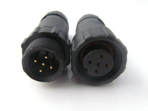 1 pairs 5-pin waterproof plug connector socket male and female ip68 for sale