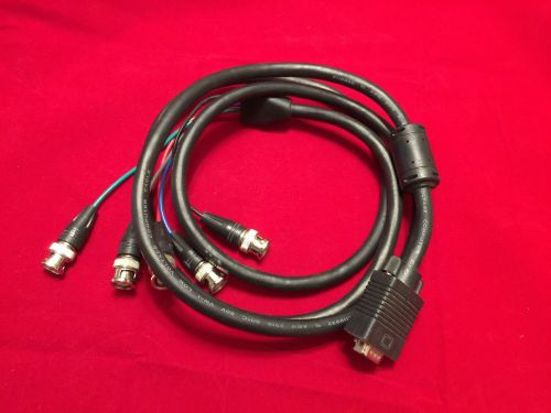 Vga hd-15 to 5 bnc rgb video cable for hdtv monitor cable - 6ft (black) for sale