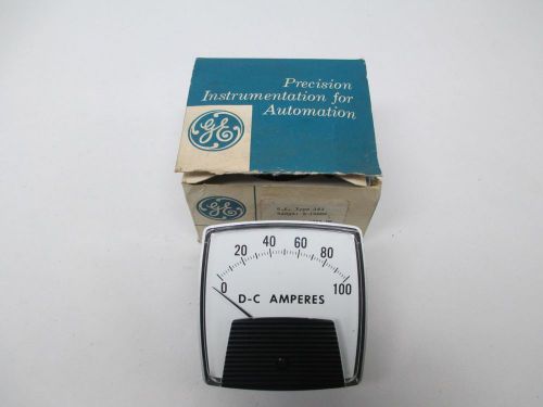 New general electric ge type 162 0-100 dc amperes panel meter d312922 for sale