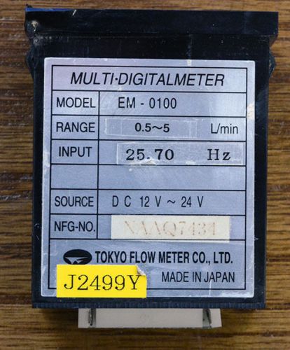 TOFCO EM-0100 MULTI-DIGITALMETER FLOW METER 25.70Hz 0.5~5L/m 12V~24V EM0100