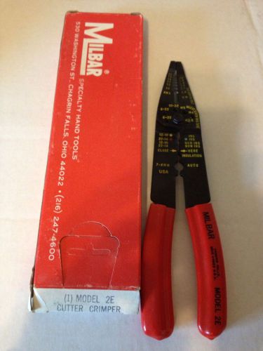 Milbar 2E Wire Cutter Stripper Crimper Pliers 10-20 AWG Wire Size