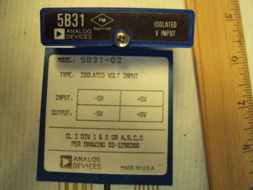 5B31-02 Analog Devices Isolated Voltage Input In:-5 to +5V  Out:-5 to +5V