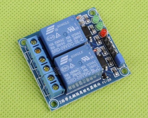 9V 2-Channel Relay Module with Optocoupler High Level Triger for Arduino New