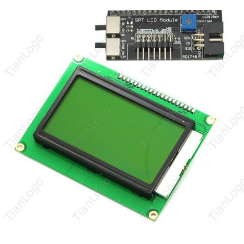 12864 LCD SPI serial LCD Display Module For Arduino Raspberry Pi UNO R3 yellow