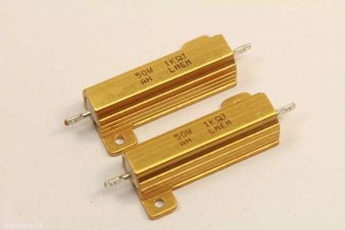 2X- 50W 1k/1 Ohm Screw Tap Mounted Aluminum Housed Wirewound Resistors(16AT) #1