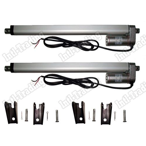 A Pair of DC12V Heavy Duty 14&#034; Linear Actuator&amp;Bracket Stroke 220 Pound Max Lift