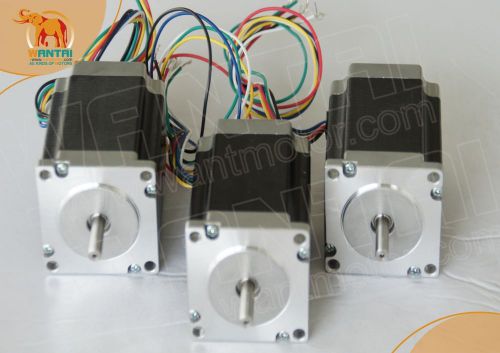 3 pcs nema23,6.35mm shaft,stepper motor 283oz-in,3.0a, cnc, 2phase, 4 leads for sale