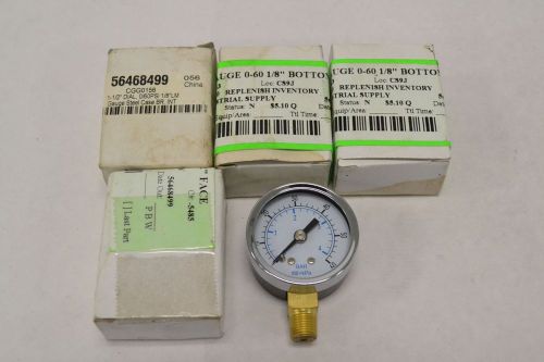 Lot 4 new msc 56468499 1-1/2in dial 1/8in lm npt 0-60psi pressure gauge b287729 for sale